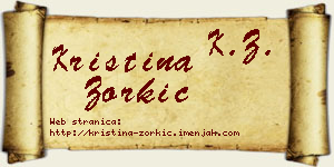 Kristina Zorkić vizit kartica